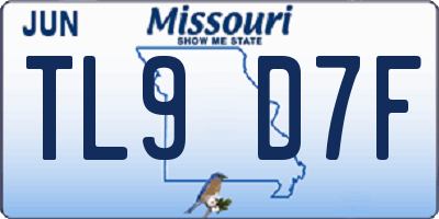 MO license plate TL9D7F