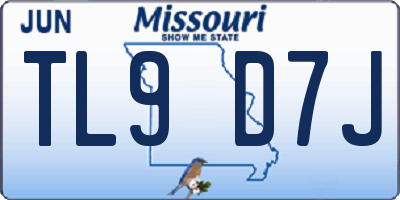 MO license plate TL9D7J