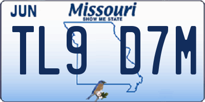 MO license plate TL9D7M