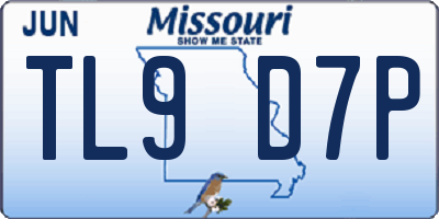 MO license plate TL9D7P