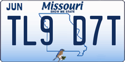 MO license plate TL9D7T