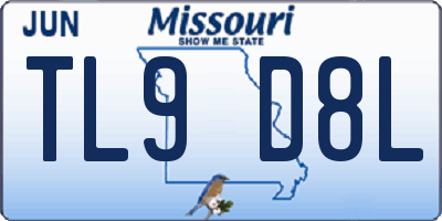 MO license plate TL9D8L