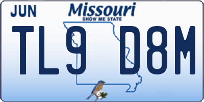 MO license plate TL9D8M