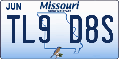 MO license plate TL9D8S