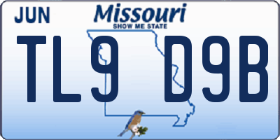 MO license plate TL9D9B
