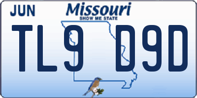 MO license plate TL9D9D