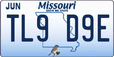 MO license plate TL9D9E