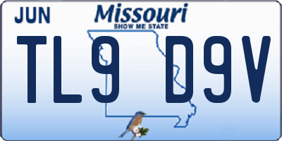 MO license plate TL9D9V