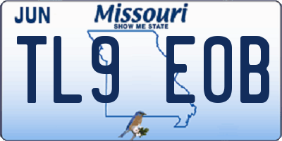 MO license plate TL9E0B
