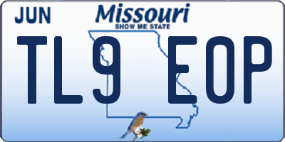 MO license plate TL9E0P