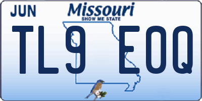 MO license plate TL9E0Q
