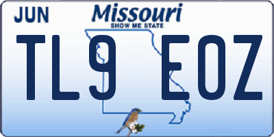 MO license plate TL9E0Z