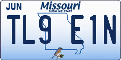 MO license plate TL9E1N