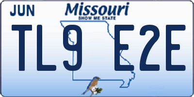 MO license plate TL9E2E