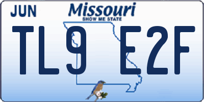 MO license plate TL9E2F