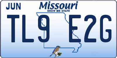 MO license plate TL9E2G