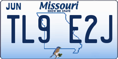 MO license plate TL9E2J