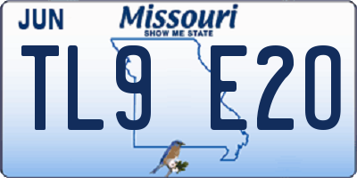MO license plate TL9E2O