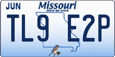 MO license plate TL9E2P