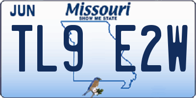 MO license plate TL9E2W