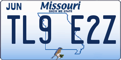 MO license plate TL9E2Z