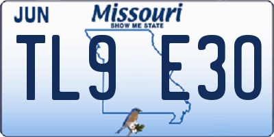 MO license plate TL9E3O