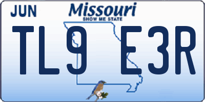 MO license plate TL9E3R