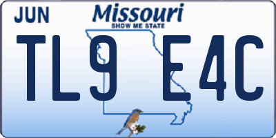 MO license plate TL9E4C