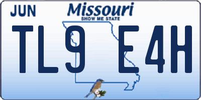 MO license plate TL9E4H