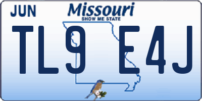 MO license plate TL9E4J