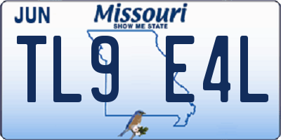 MO license plate TL9E4L