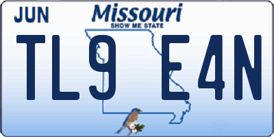 MO license plate TL9E4N