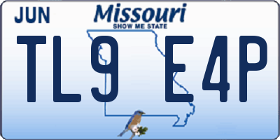 MO license plate TL9E4P