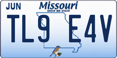 MO license plate TL9E4V