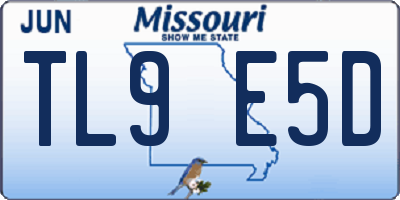 MO license plate TL9E5D
