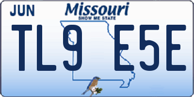 MO license plate TL9E5E