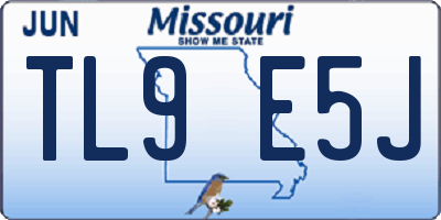 MO license plate TL9E5J
