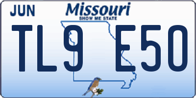 MO license plate TL9E5O