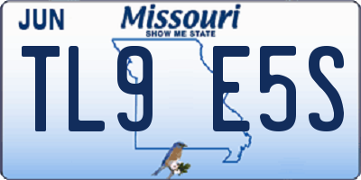 MO license plate TL9E5S