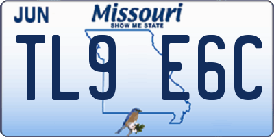 MO license plate TL9E6C