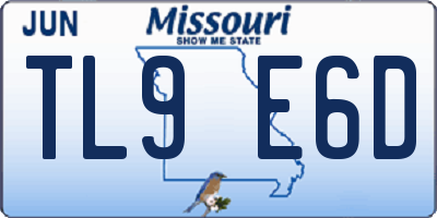 MO license plate TL9E6D