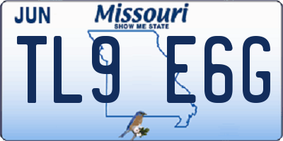 MO license plate TL9E6G