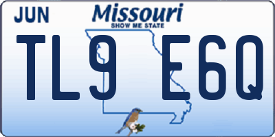 MO license plate TL9E6Q