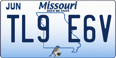 MO license plate TL9E6V