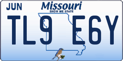 MO license plate TL9E6Y
