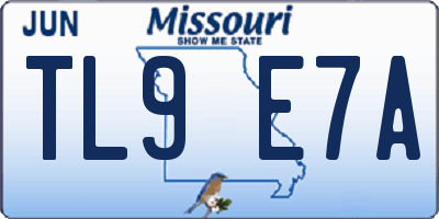 MO license plate TL9E7A