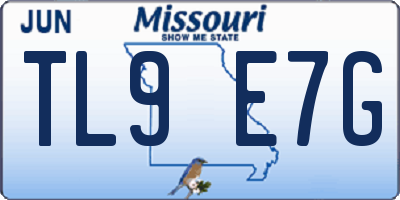 MO license plate TL9E7G
