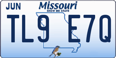 MO license plate TL9E7Q