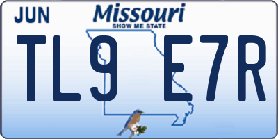 MO license plate TL9E7R