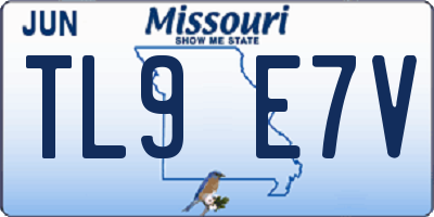 MO license plate TL9E7V